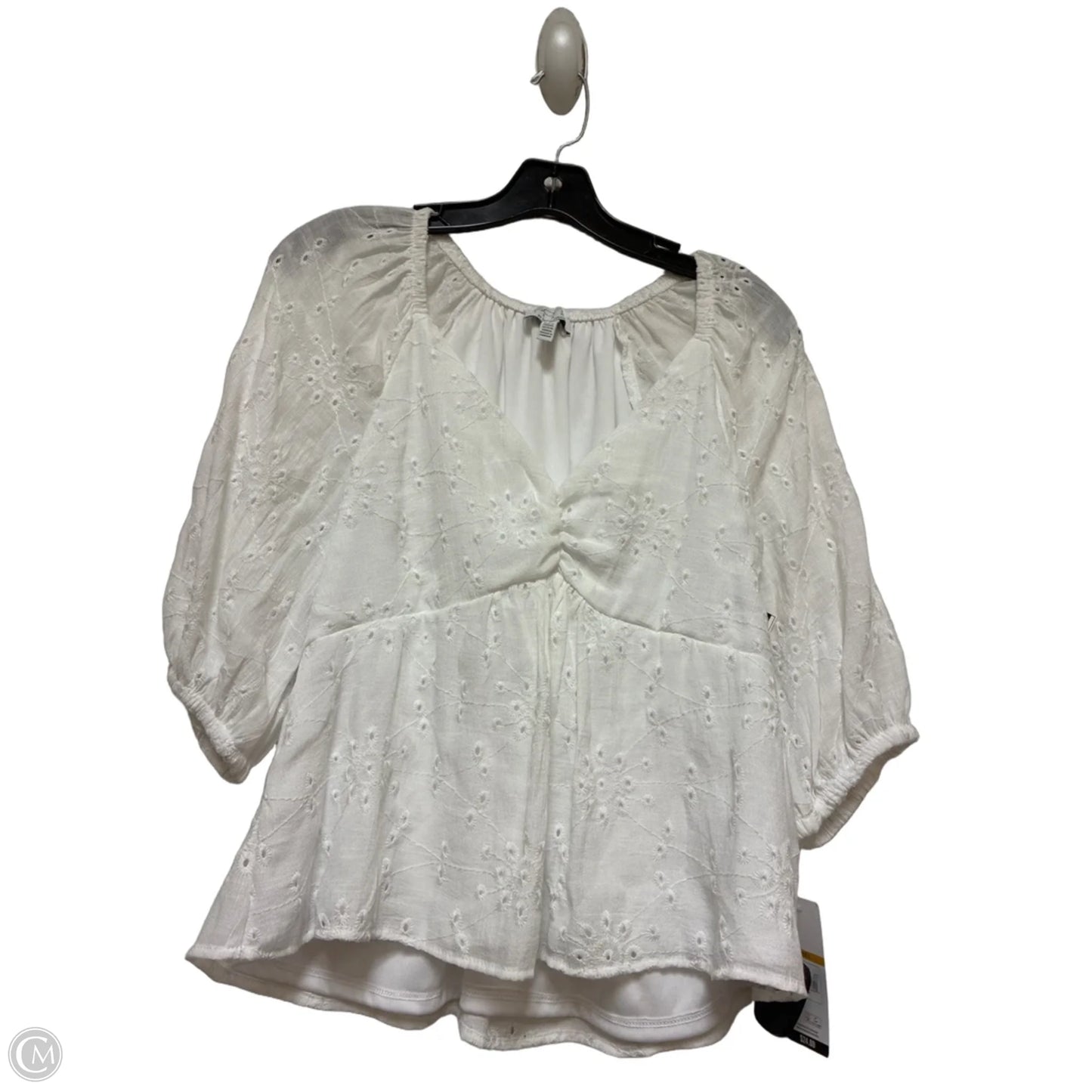 Top Short Sleeve By Sofia By Sofia Vergara In White, Size: L