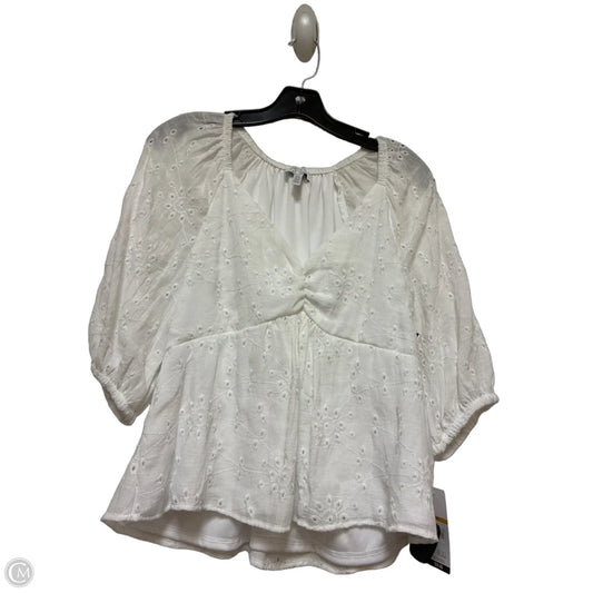 Top Short Sleeve By Sofia By Sofia Vergara In White, Size: L
