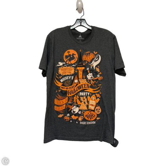 Top Short Sleeve By Disney Store In Grey & Orange, Size: S
