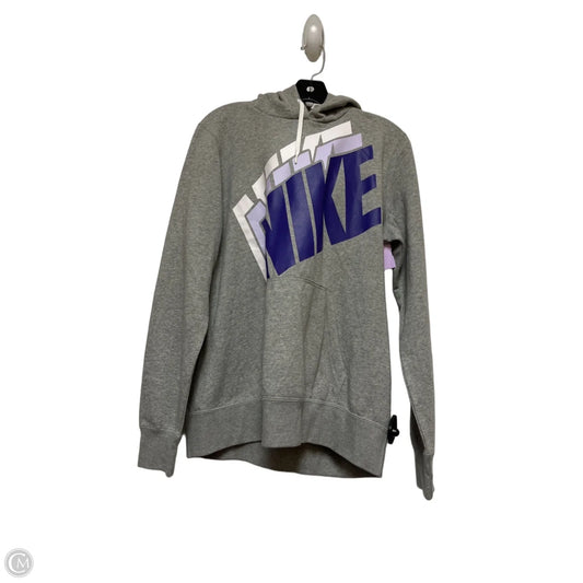 Sweatshirt Hoodie By Nike Apparel In Grey & Purple, Size: Xl
