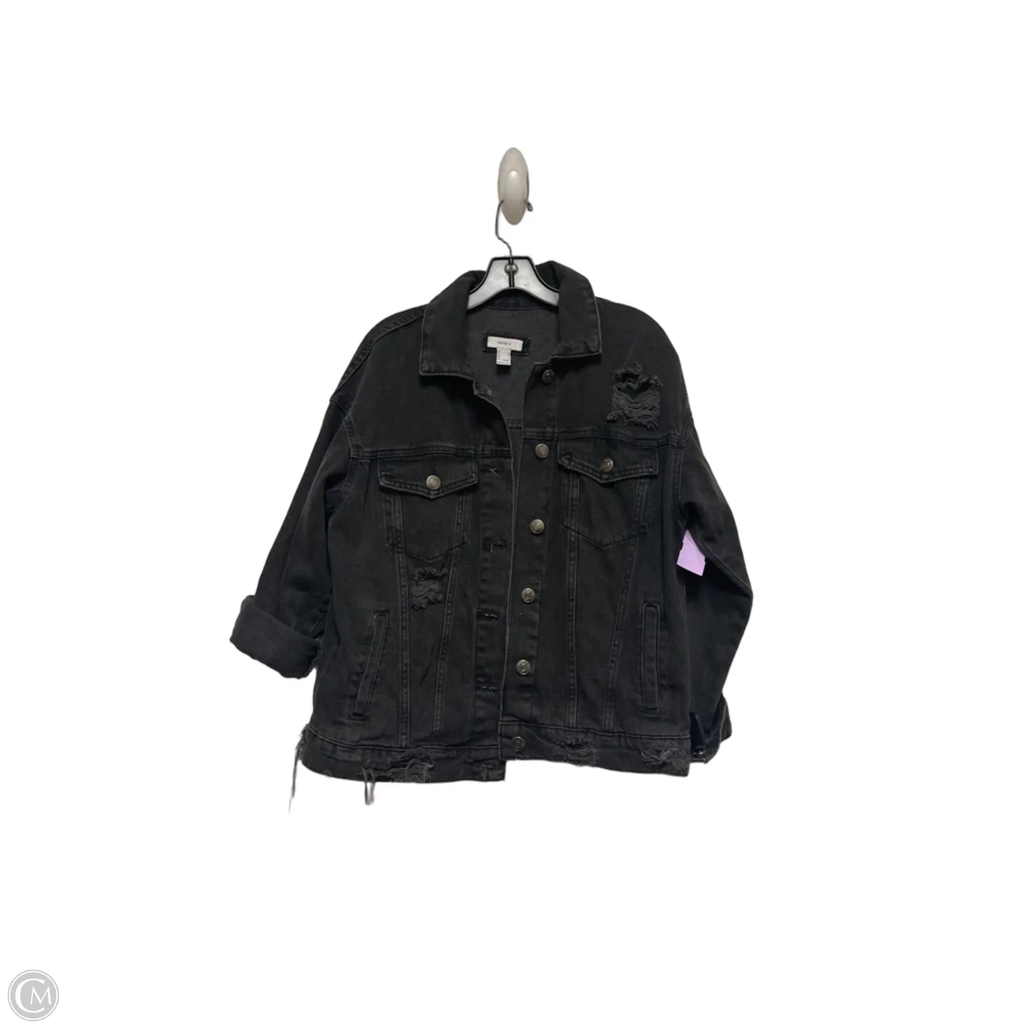 Jacket Denim By Forever 21 In Black Denim, Size: S