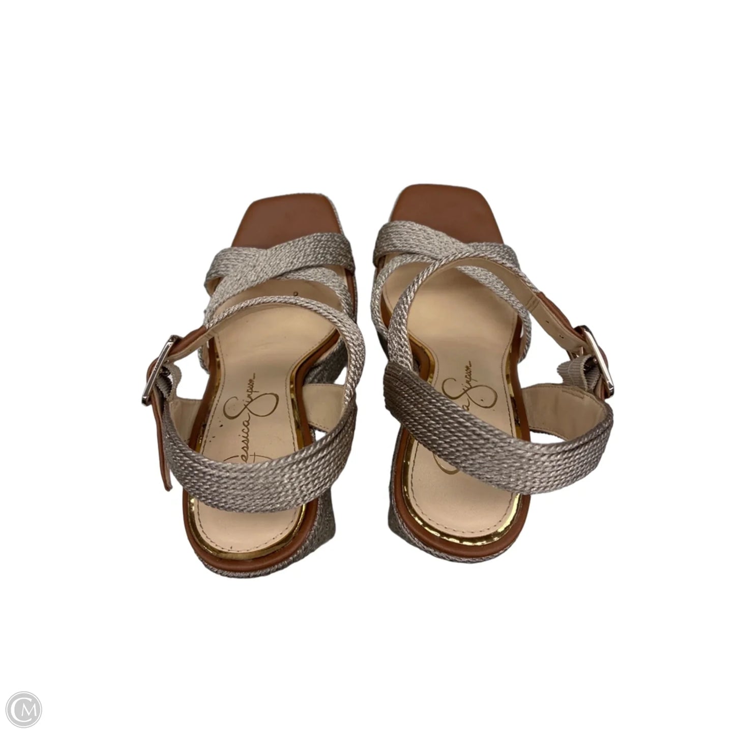 Sandals Heels Block By Jessica Simpson In Brown, Size: 5.5
