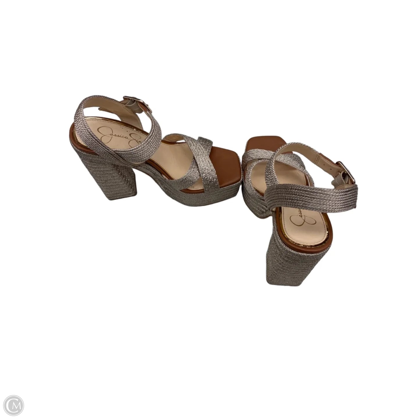 Sandals Heels Block By Jessica Simpson In Brown, Size: 5.5