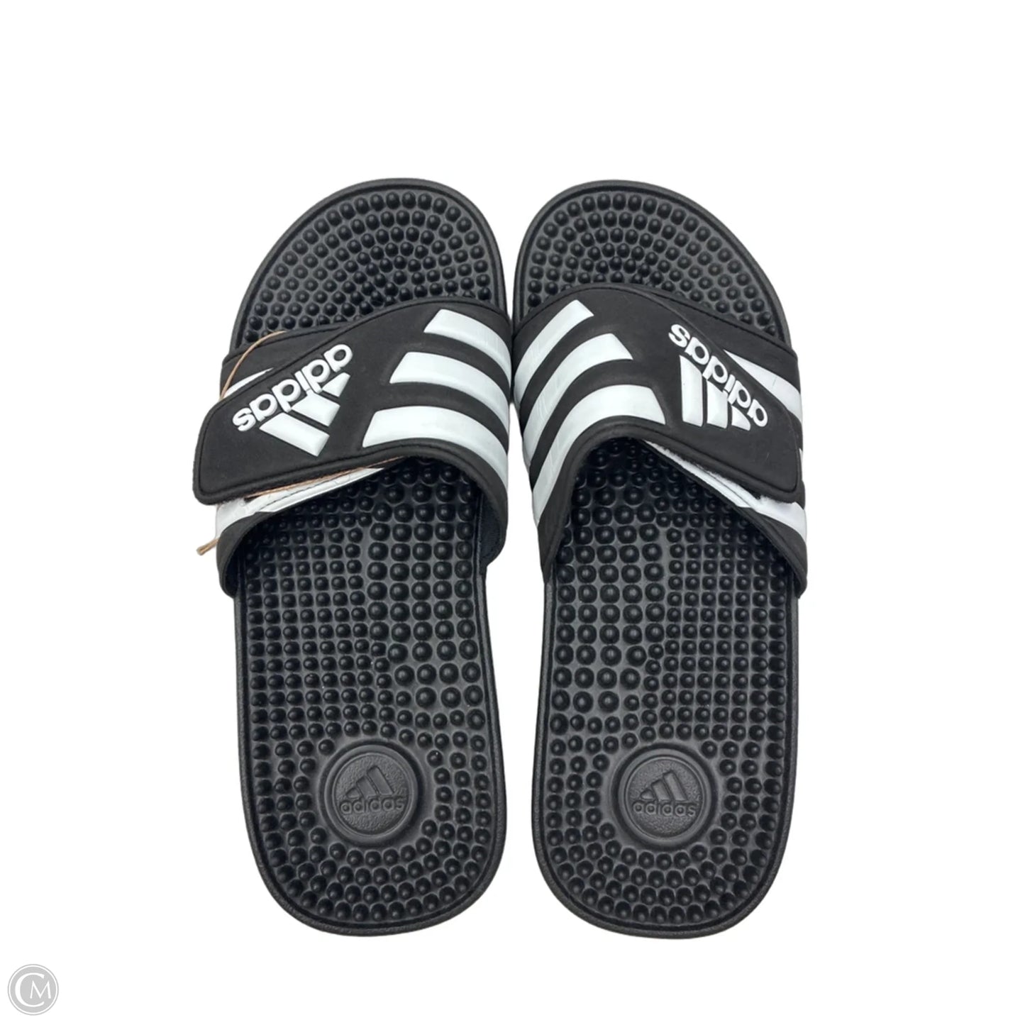 Sandals Flats By Adidas In Black & White, Size: 7