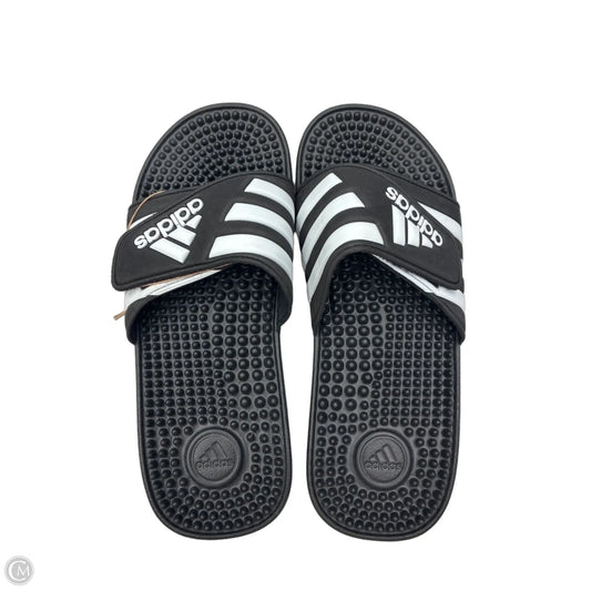 Sandals Flats By Adidas In Black & White, Size: 7