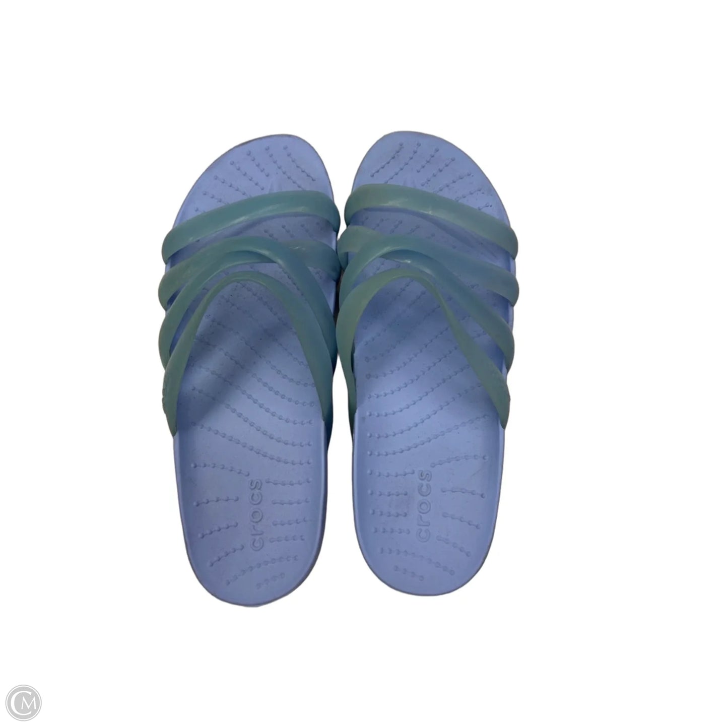 Sandals Flats By Crocs In Blue, Size: 7