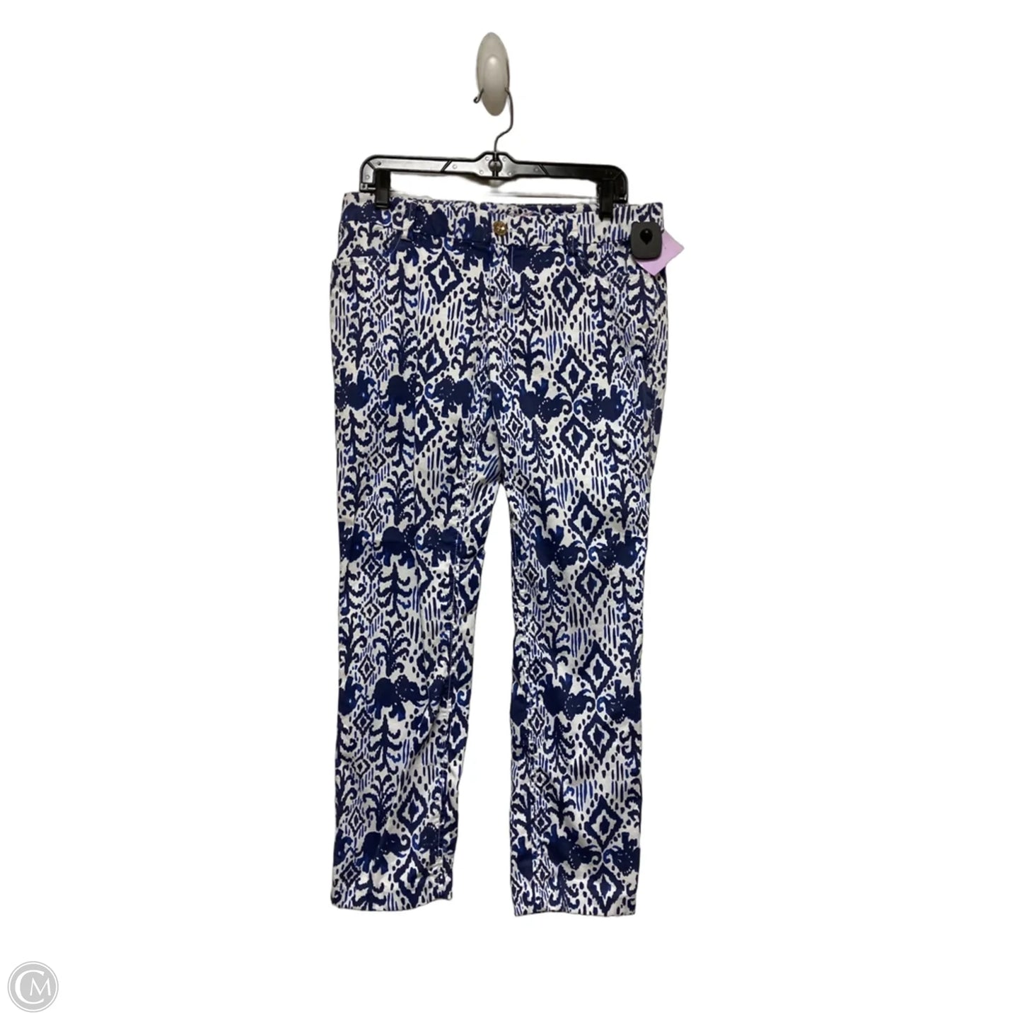 Pants Designer By Lilly Pulitzer In Blue & White, Size: 8