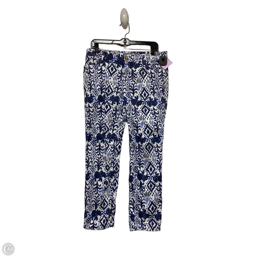 Pants Designer By Lilly Pulitzer In Blue & White, Size: 8