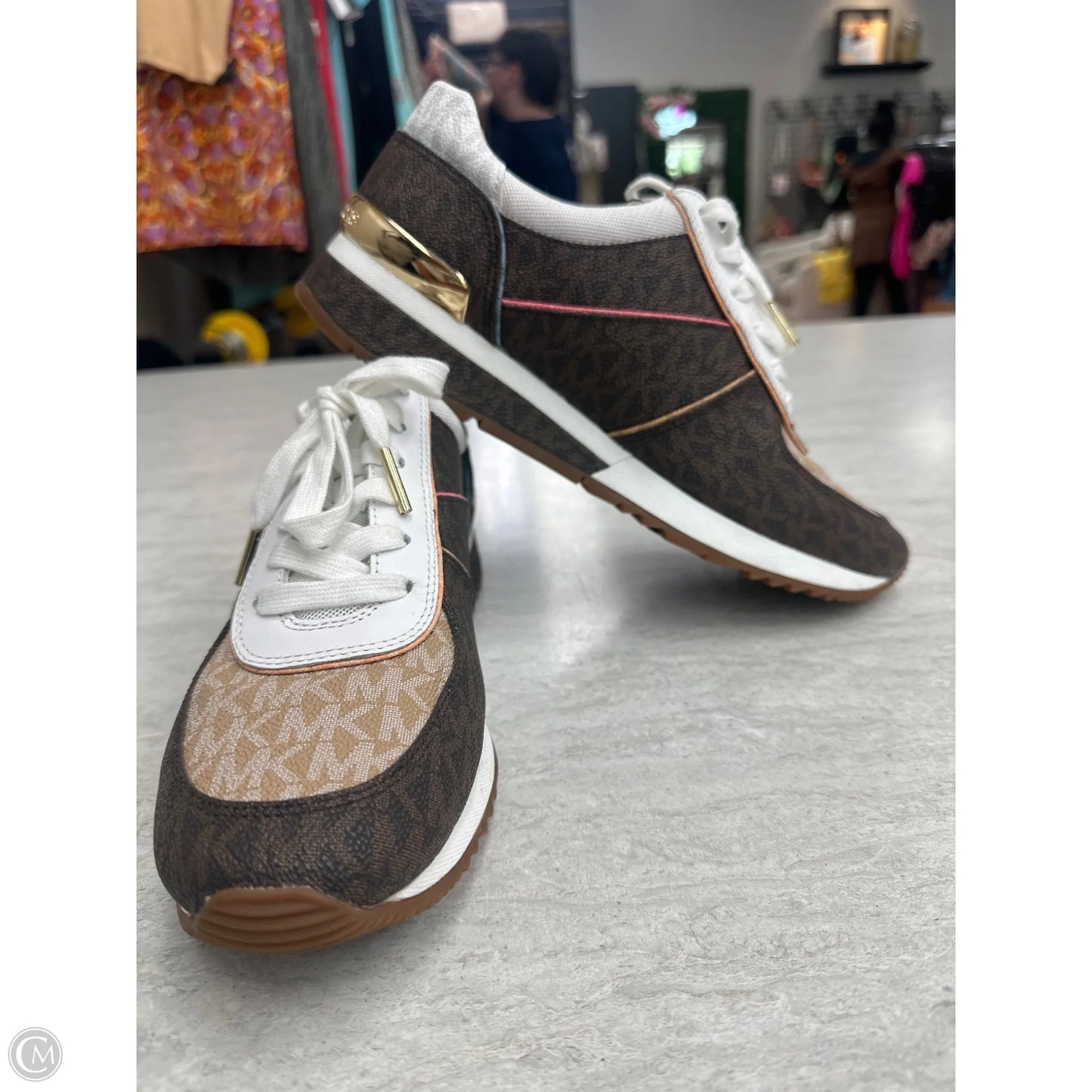 Shoes Sneakers By Michael By Michael Kors In Brown & White, Size: 9