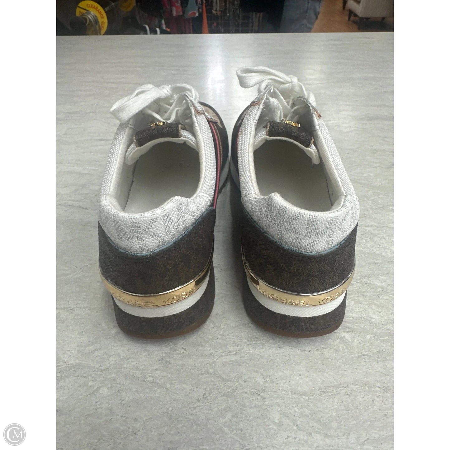 Shoes Sneakers By Michael By Michael Kors In Brown & White, Size: 9