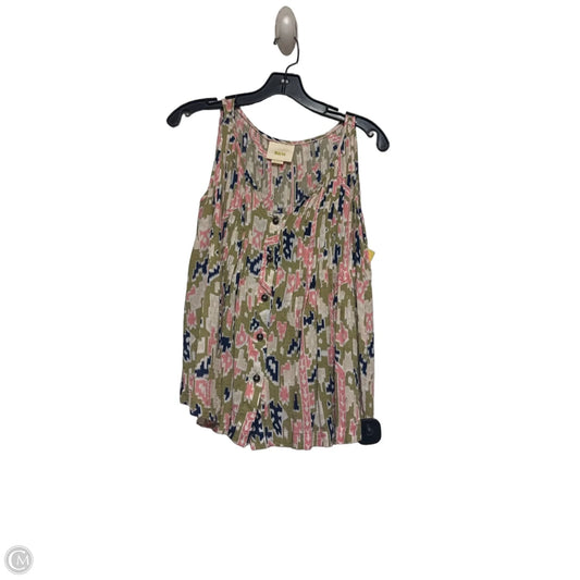 Top Sleeveless By Maeve In Green & Pink, Size: Xs