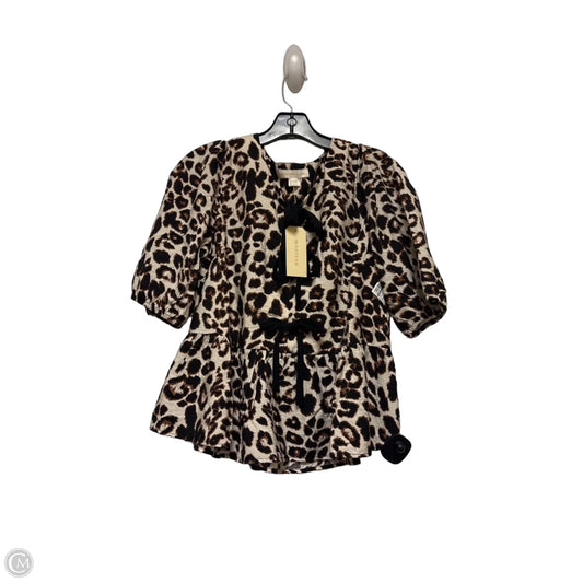 Top Short Sleeve By Monteau In Animal Print, Size: L