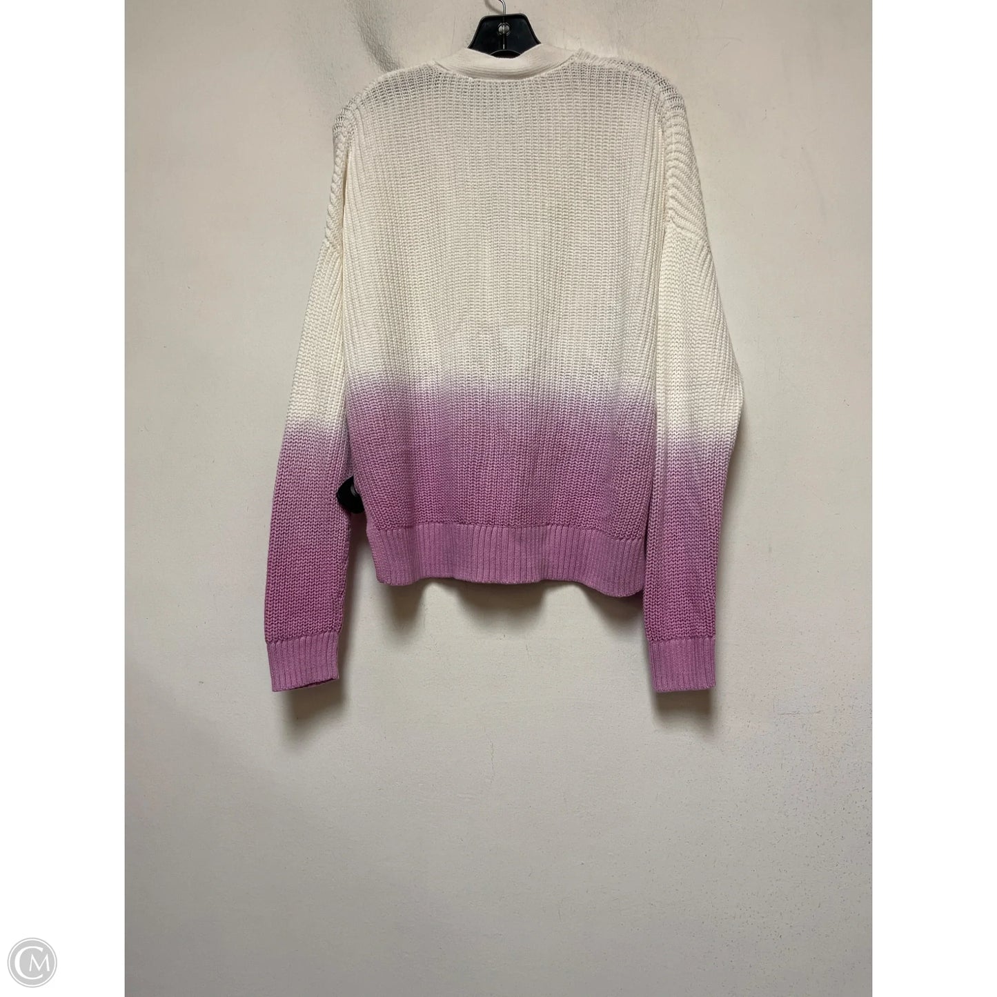 Sweater By Ann Taylor In Pink & White, Size: M