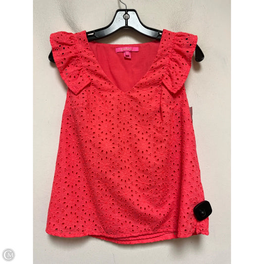 Top Short Sleeve Designer By Lilly Pulitzer In Coral, Size: Xs