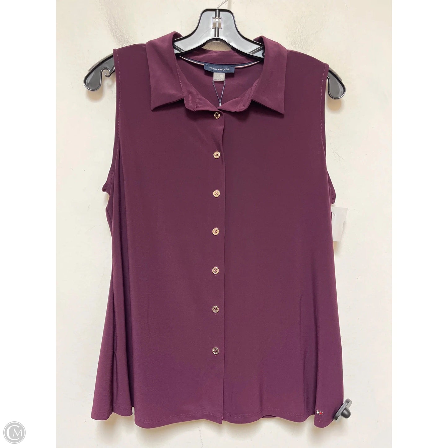 Top Sleeveless By Tommy Hilfiger In Maroon, Size: M