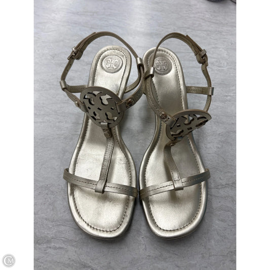 Sandals Designer By Tory Burch In Gold, Size: 9.5