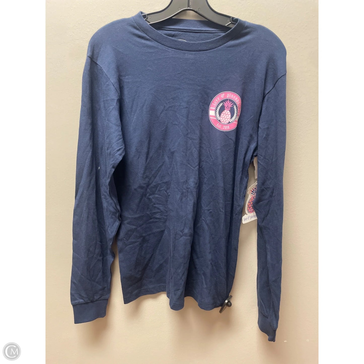 Top Long Sleeve Basic By Clothes Mentor In Blue & Pink, Size: S