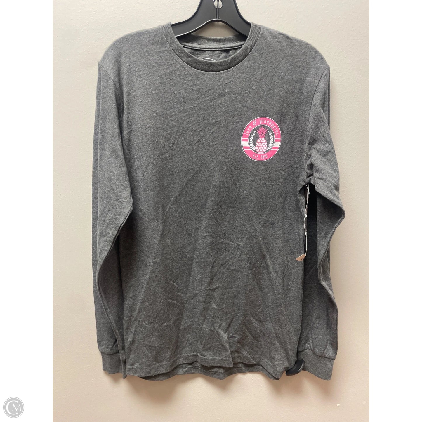 Top Long Sleeve Basic By Clothes Mentor In Green & Pink, Size: S