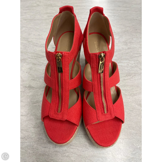Sandals Heels Wedge By Michael By Michael Kors In Red, Size: 11