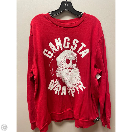 Sweatshirt Crewneck By Clothes Mentor In Red & White, Size: Xxl