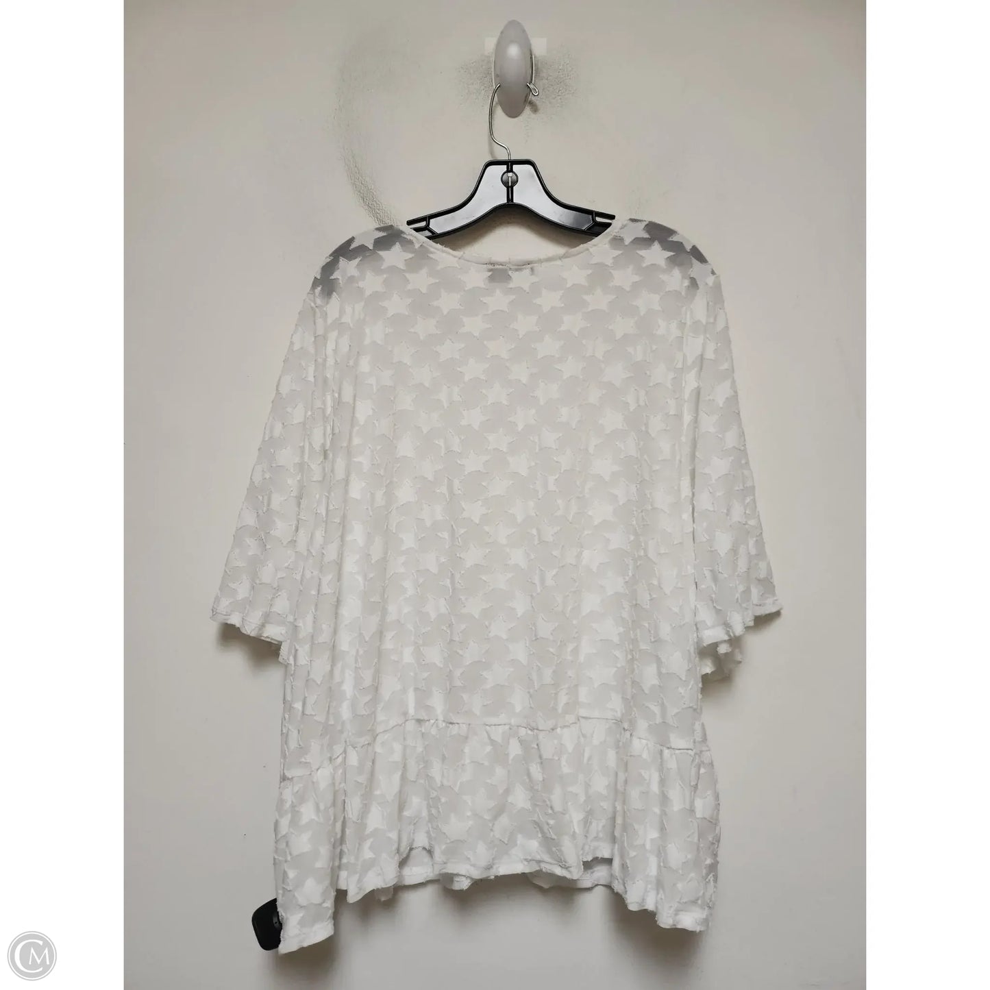 Top Short Sleeve Basic By Lane Bryant In White, Size: 4x