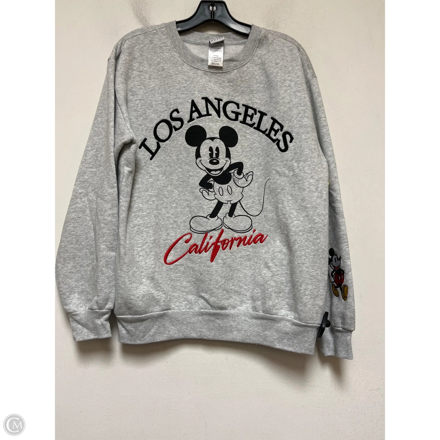 Sweatshirt Crewneck By Disney In Grey, Size: L