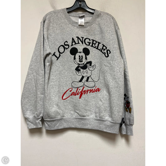 Sweatshirt Crewneck By Disney In Grey, Size: L