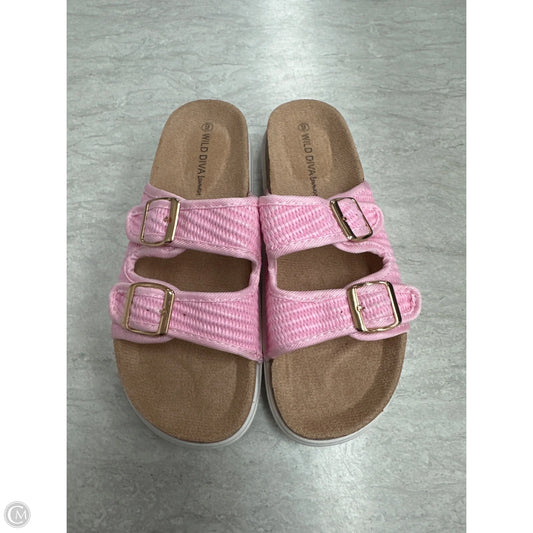 Sandals Flats By Wild Diva In Pink, Size: 9
