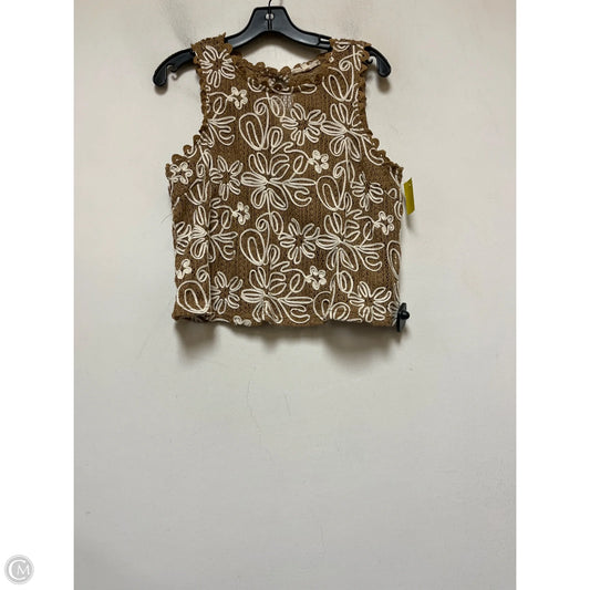 Tank Top By Solitaire In Brown & Cream, Size: L