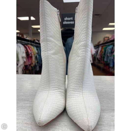 Boots Ankle Heels By Pretty Little Thing In White, Size: 6