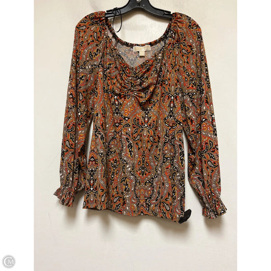 Top Long Sleeve By Michael By Michael Kors In Multi-colored, Size: Xl