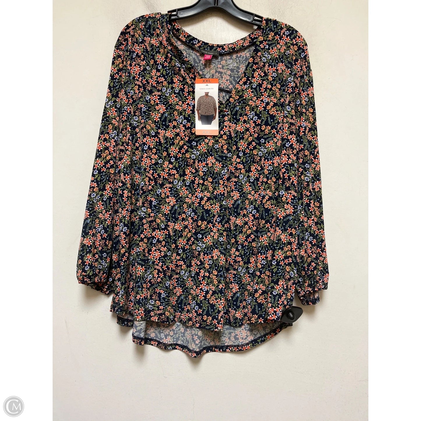 Top Long Sleeve By Vince Camuto In Floral Print, Size: 2x