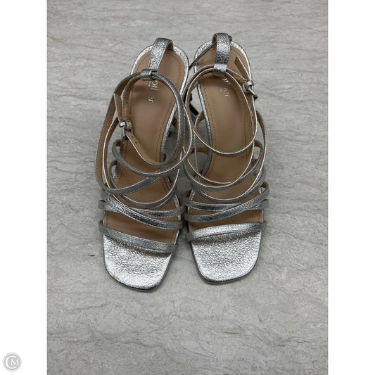 Sandals Heels Stiletto By Botkier In Silver, Size: 8.5