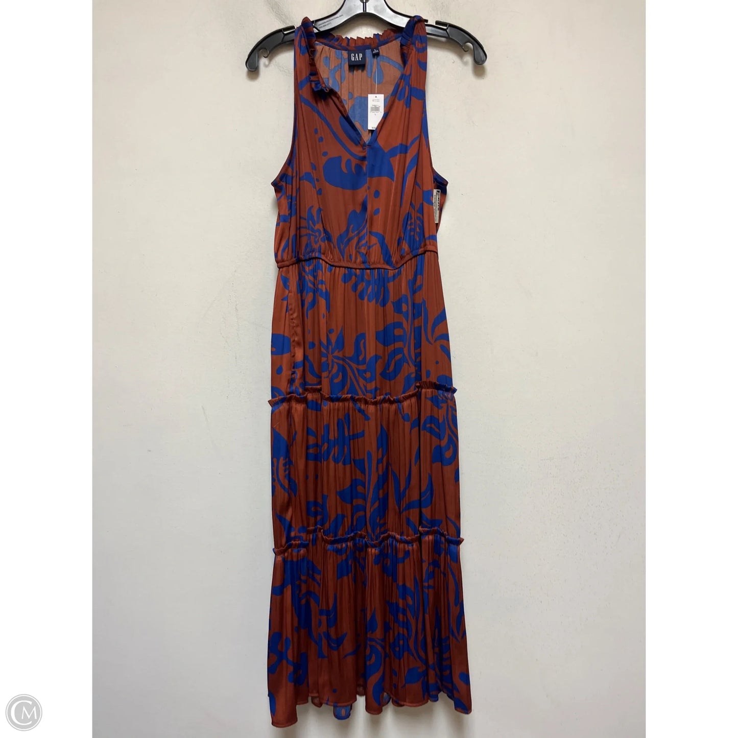 Dress Casual Maxi By Gap In Blue & Brown, Size: L
