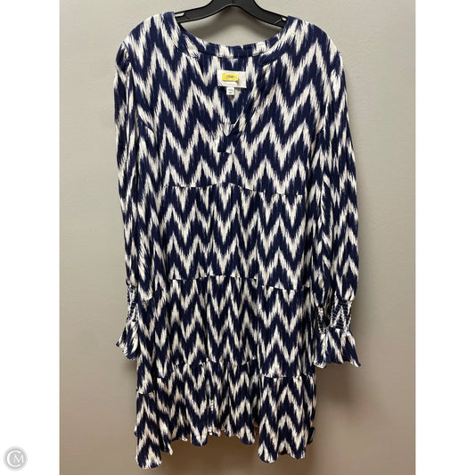 Dress Casual Short By Pomander Place In Blue & White, Size: 3x