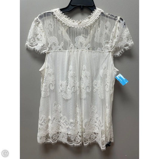 Top Sleeveless By Ultra Pink In Cream, Size: M