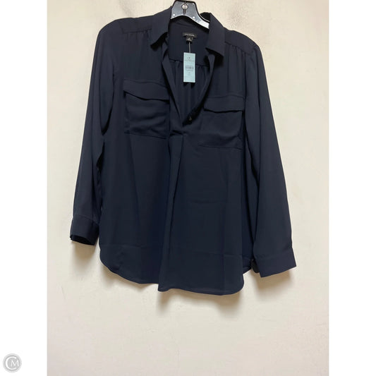 Top Long Sleeve By Ann Taylor In Navy, Size: M