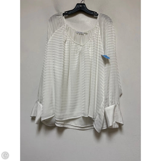 Top Long Sleeve By Calvin Klein In White, Size: 3x