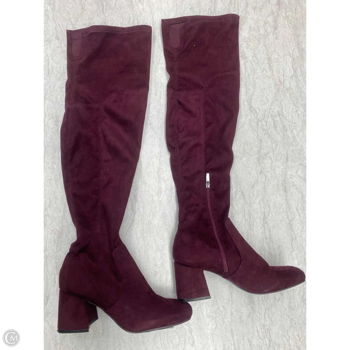 Boots Knee Heels By Nine West In Purple, Size: 7.5