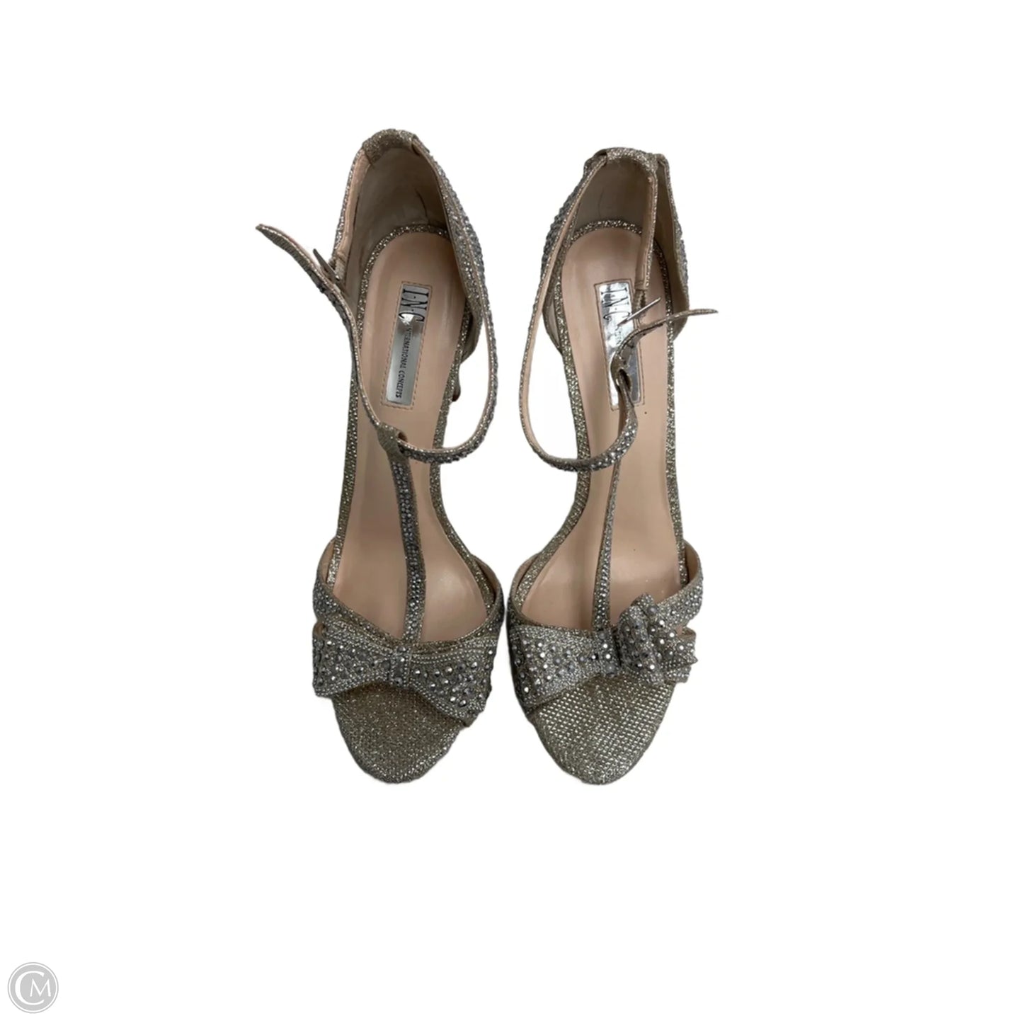 Sandals Heels Stiletto By International Concepts In Silver, Size: 10