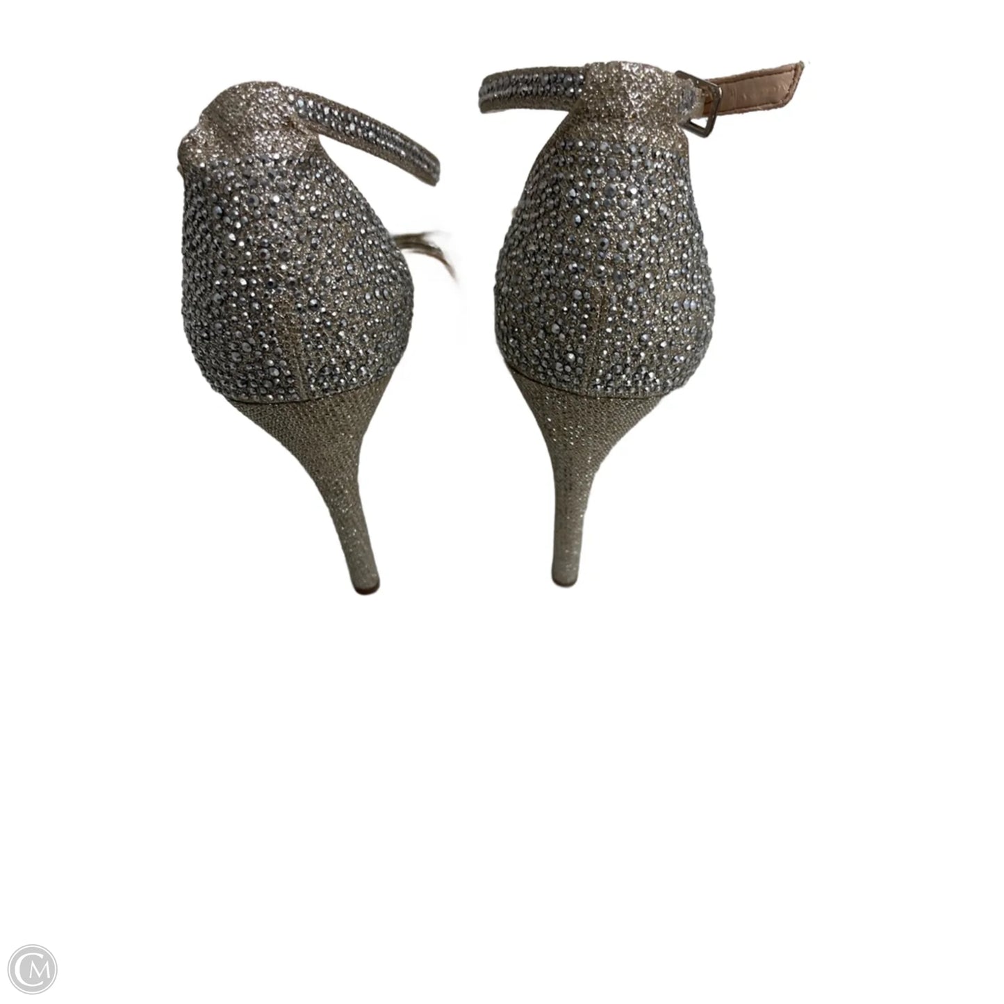 Sandals Heels Stiletto By International Concepts In Silver, Size: 10