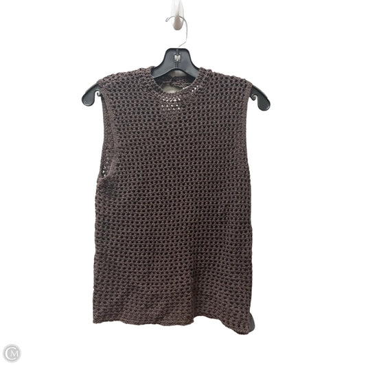 Top Sleeveless By Zara In Brown, Size: M