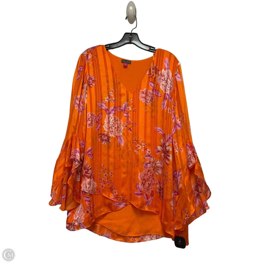 Top Short Sleeve By Vince Camuto In Orange & Pink, Size: Xl