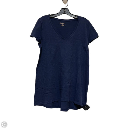 Top Short Sleeve Designer By Lilly Pulitzer In Navy, Size: Xs