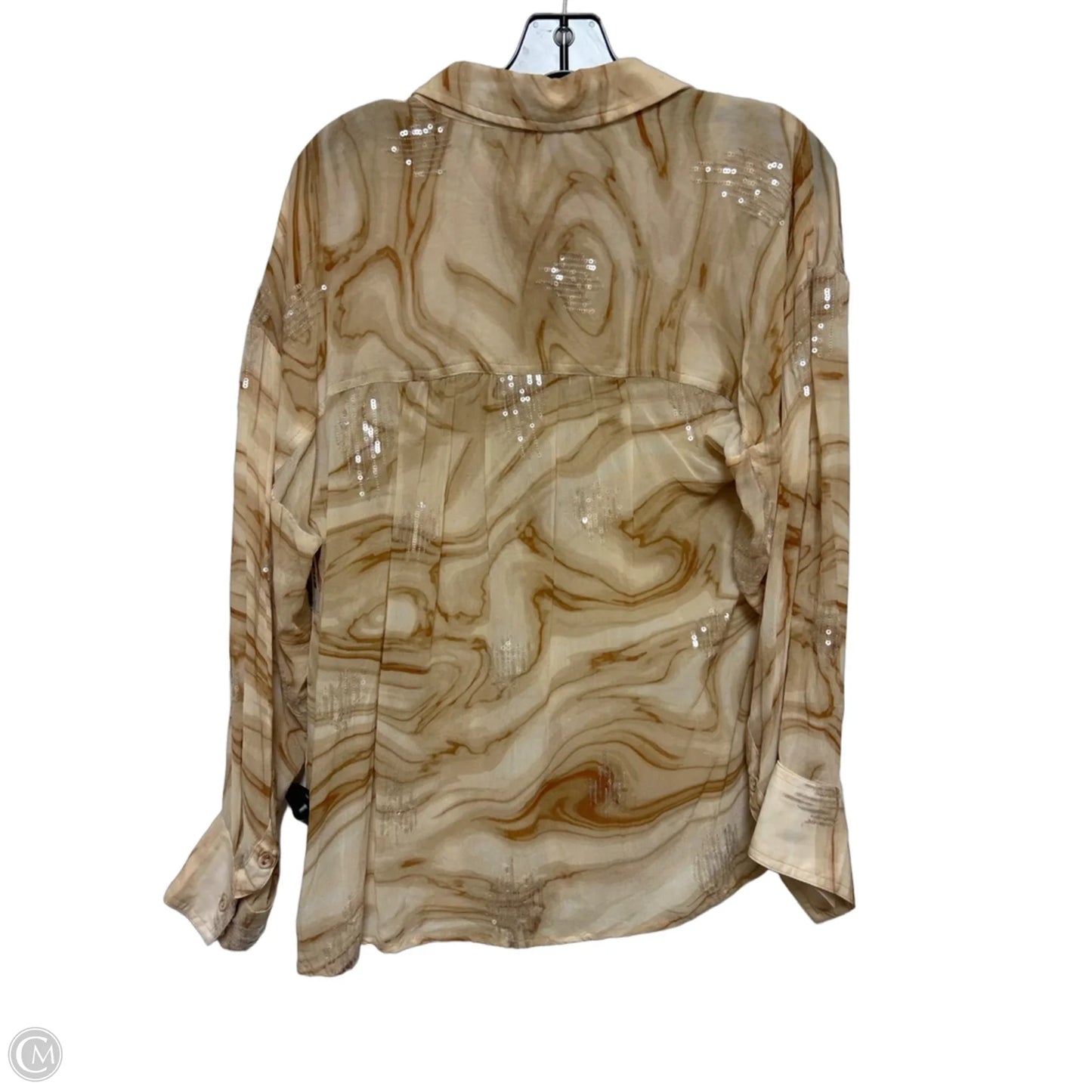 Top Long Sleeve By Pilcro In Tan, Size: M