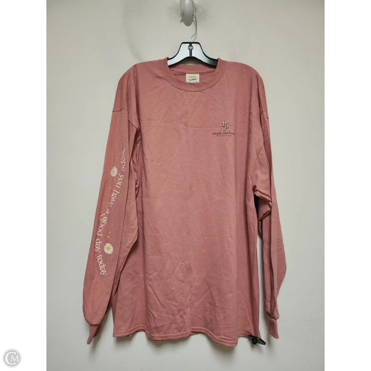 Top Long Sleeve By Simply Southern In Pink, Size: Xxl