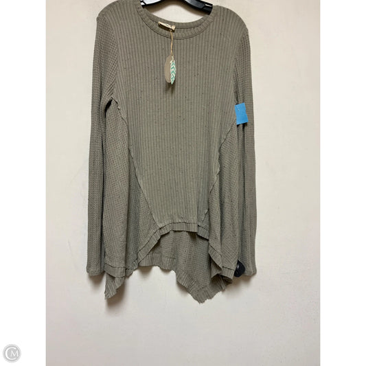 Top Long Sleeve By Hummingbird In Grey, Size: L
