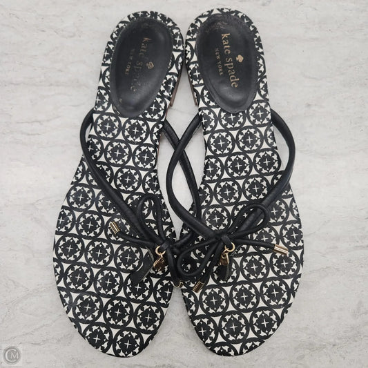Sandals Designer By Kate Spade In Black & White, Size: 10