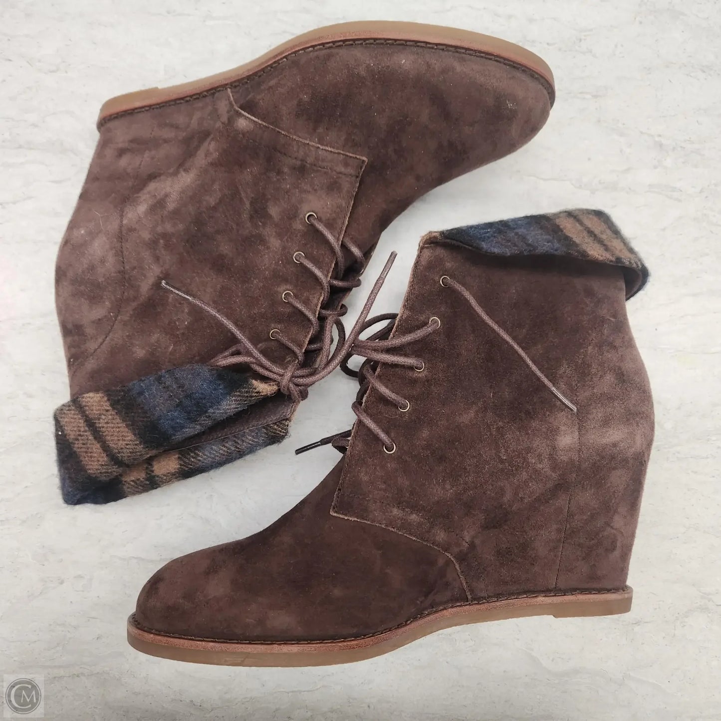 Boots Ankle Heels By Johnston & Murphy In Brown, Size: 9.5