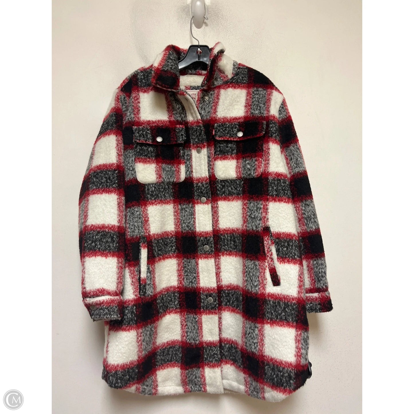 Coat Faux Fur & Sherpa By Levis In Plaid Pattern, Size: L